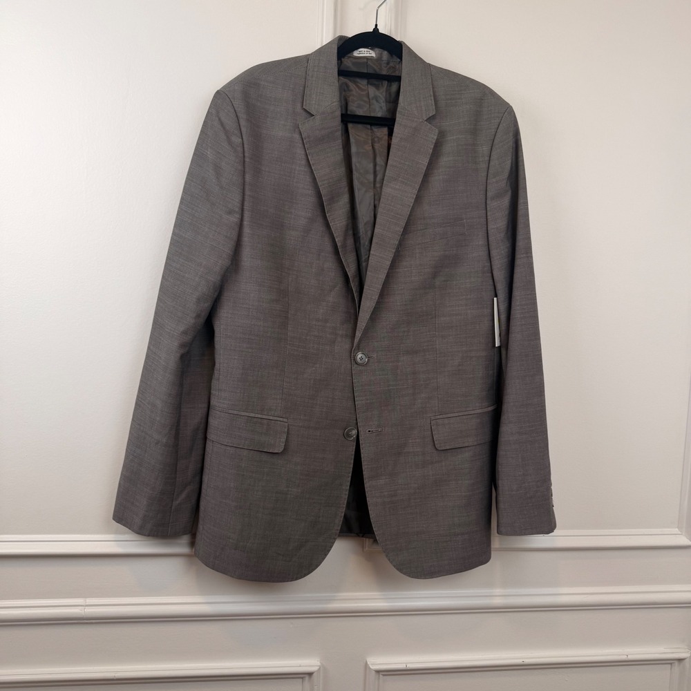 Calvin Klein Mens Blazer Jacket Castlerock Grey Regular Fit Medium 40LJ428 NEW